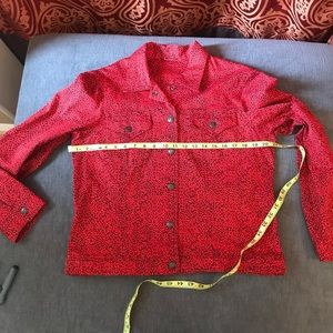 Red Animal Print Jean Jacket